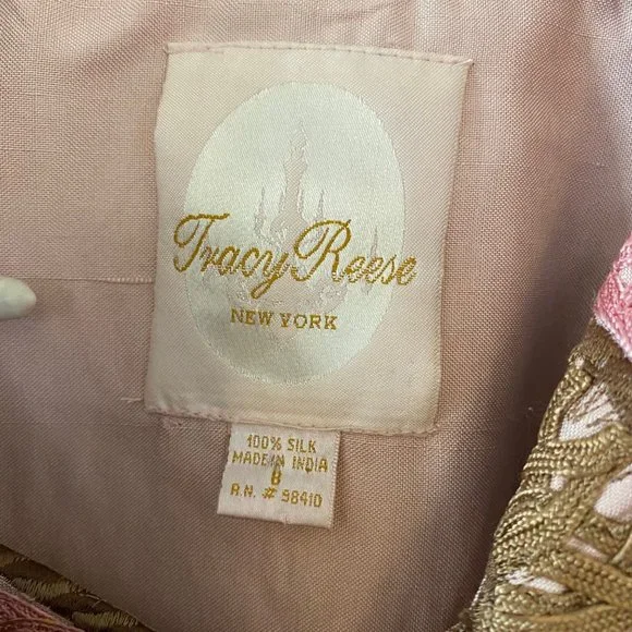 Vintage Tracy Reese Silk Embroidered Dress Suit Set 6/8 - Picture 9 of 10